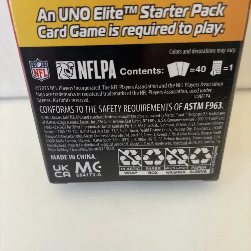 UNO Elite NFL 2025 Core Edition Booster Set Plus Cards SEALED BRAND NEW